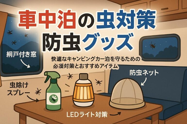 キャンピングカーの虫対策で快適な車中泊を叶える方法と防虫グッズ比較